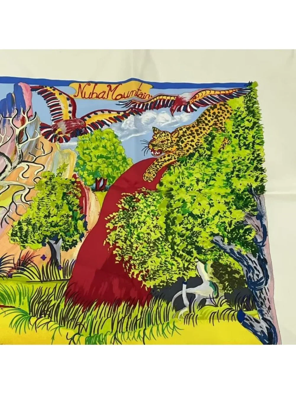 Hermes Carre 90 Nuba Mountain Scarf Silk 100% White - Picture 3 of 7